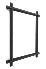 19TH CENTURY, AUSTRIA, RUSTIC BLACK TRAMP ART MIRROR