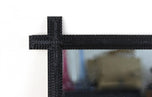 19TH CENTURY, AUSTRIA, RUSTIC BLACK TRAMP ART MIRROR