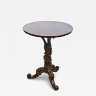 19TH CENTURY, AUSTRIA, RUSTIC SIDE TABLE, HANDCARVED