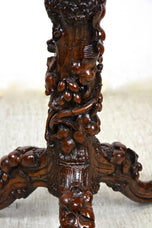 19TH CENTURY, AUSTRIA, RUSTIC SIDE TABLE, HANDCARVED