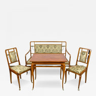 20TH CENTURY, AUSTRIA, ART NOUVEAU SALON SUITE, BRASS ELEMENTS
