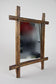 19TH CENTURY, AUSTRIA, RUSTIC TRAMP ART WALL MIRROR, HANDCARVED, CIRCA 1870