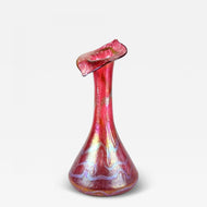 ART NOUVEAU, CZECH REPUBLIC, RED GLASS VASE, FRITZ HECKERT, CIRCA 1901