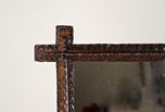 19TH CENTURY, AUSTRIA, TRAMP ART, RUSTIC WALL MIRROR, NOTCH CUT