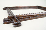19TH CENTURY, AUSTRIA, TRAMP ART, RUSTIC WALL MIRROR, NOTCH CUT