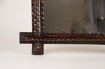 19TH CENTURY, AUSTRIA, TRAMP ART, RUSTIC WALL MIRROR, NOTCH CUT