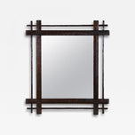 19TH CENTURY, AUSTRIA, RUSTIC BLACK FOREST MIRROR, HAND CARVED, CIRCA 1880