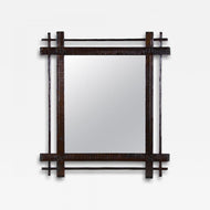 19TH CENTURY, AUSTRIA, RUSTIC BLACK FOREST MIRROR, HAND CARVED, CIRCA 1880