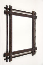 19TH CENTURY, AUSTRIA, RUSTIC BLACK FOREST MIRROR, HAND CARVED, CIRCA 1880