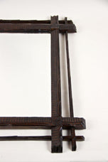 19TH CENTURY, AUSTRIA, RUSTIC BLACK FOREST MIRROR, HAND CARVED, CIRCA 1880