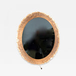 MID CENTURY, AUSTRIA, OVAL ACRYLIC WALL MIRROR, ILLUMINATED, 1970