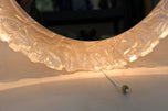 MID CENTURY, AUSTRIA, OVAL ACRYLIC WALL MIRROR, ILLUMINATED, 1970