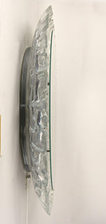 MID CENTURY, AUSTRIA, OVAL ACRYLIC WALL MIRROR, ILLUMINATED, 1970