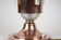 20TH CENTURY, FRANCE, ART DECO, COPPER TABLE LAMP, LALIQUE GLASS