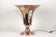 20TH CENTURY, FRANCE, ART DECO, COPPER TABLE LAMP, LALIQUE GLASS