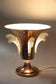 20TH CENTURY, FRANCE, ART DECO, COPPER TABLE LAMP, LALIQUE GLASS