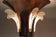 20TH CENTURY, FRANCE, ART DECO, COPPER TABLE LAMP, LALIQUE GLASS