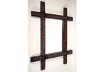 19TH CENTURY, AUSTRIA, TRAMP ART, WALL MIRROR, HAND CARVED
