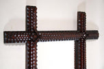 19TH CENTURY, AUSTRIA, TRAMP ART, WALL MIRROR, HAND CARVED
