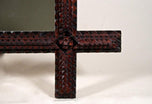 19TH CENTURY, AUSTRIA, TRAMP ART, WALL MIRROR, HAND CARVED