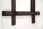19TH CENTURY, AUSTRIA, TRAMP ART, WALL MIRROR, HAND CARVED