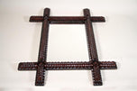 19TH CENTURY, AUSTRIA, TRAMP ART, WALL MIRROR, HAND CARVED