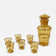 20TH CENTURY, CZECH REPUBLIC, ART DECO GLASS DECANTER SET, AMBER COLORED, GILT, 1920