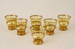20TH CENTURY, CZECH REPUBLIC, ART DECO GLASS DECANTER SET, AMBER COLORED, GILT, 1920