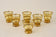 20TH CENTURY, CZECH REPUBLIC, ART DECO GLASS DECANTER SET, AMBER COLORED, GILT, 1920