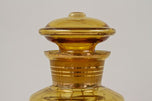 20TH CENTURY, CZECH REPUBLIC, ART DECO GLASS DECANTER SET, AMBER COLORED, GILT, 1920