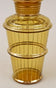 20TH CENTURY, CZECH REPUBLIC, ART DECO GLASS DECANTER SET, AMBER COLORED, GILT, 1920