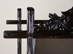 19TH CENTURY, AUSTRIA, BLACK FOREST WALL MIRROR, RUSTIC, COAT OF ARMS