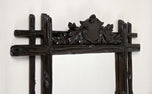 19TH CENTURY, AUSTRIA, BLACK FOREST WALL MIRROR, RUSTIC, COAT OF ARMS