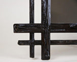19TH CENTURY, AUSTRIA, BLACK FOREST WALL MIRROR, RUSTIC, COAT OF ARMS
