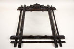 19TH CENTURY, AUSTRIA, BLACK FOREST WALL MIRROR, RUSTIC, COAT OF ARMS