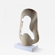 ABSTRACT MODERN CONTEMPORARY SCULPTURE, INFINITY, SILVERPLATED, LINDEN WOOD, AUSTRIA, 2020