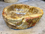 PETRIFIED WOOD SINK, BEIGE, BROWN, YELLOW