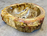 PETRIFIED WOOD SINK, BEIGE, BROWN, YELLOW