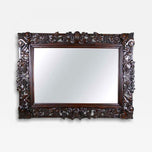 20TH CENTURY, AUSTRIA, BLACK FOREST WALL MIRROR, HAND CARVED, 1919