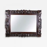 20TH CENTURY, AUSTRIA, BLACK FOREST WALL MIRROR, HAND CARVED, 1919