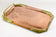 20TH CENTURY, ART NOUVEAU, COPPER SERVING TRAY, GILT BRASS HANDLES