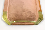 20TH CENTURY, ART NOUVEAU, COPPER SERVING TRAY, GILT BRASS HANDLES