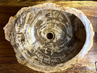 MODERN ORGANIC, PETRIFIED WOOD SINK, GREY, BROWN, BEIGE