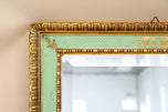 GILT,MID CENTURY,VENETIAN WALL MIRROR,TURQUOISE PATTERN,IT,CA 1960