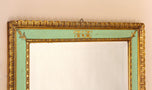 GILT,MID CENTURY,VENETIAN WALL MIRROR,TURQUOISE PATTERN,IT,CA 1960