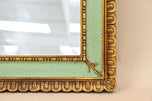 GILT,MID CENTURY,VENETIAN WALL MIRROR,TURQUOISE PATTERN,IT,CA 1960