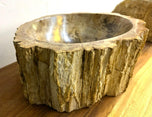 PETRIFIED WOOD SINK, MODERN ORGANIC, GREY, BROWN, BEIGE