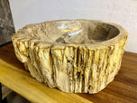 PETRIFIED WOOD SINK, MODERN ORGANIC, GREY, BROWN, BEIGE