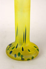 20TH CENTURY, BOHEMIAN GLASS, YELLOW ART NOUVEAU VASE, CZ, CA 1910