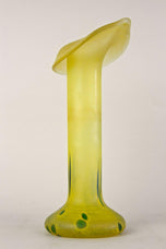 20TH CENTURY, BOHEMIAN GLASS, YELLOW ART NOUVEAU VASE, CZ, CA 1910